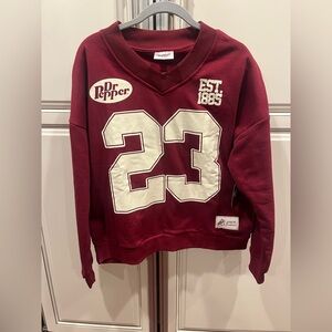Dr Pepper Women's V-Neck Maroon Sweater